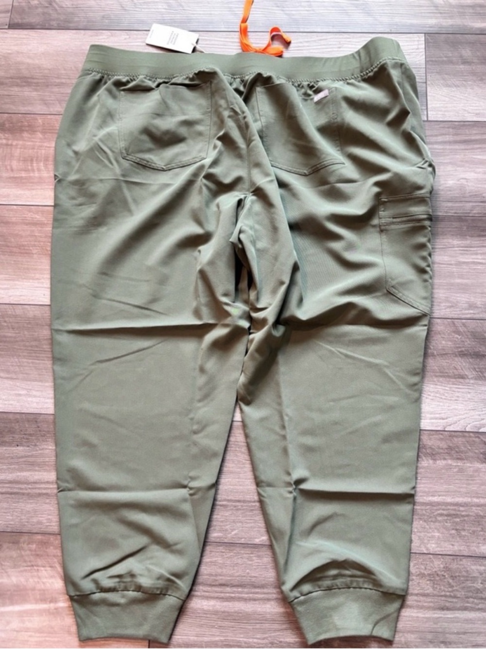 Figs Olive Scrub Jogger Pants with Orange Drawstring 6XL - Picture 3 of 4